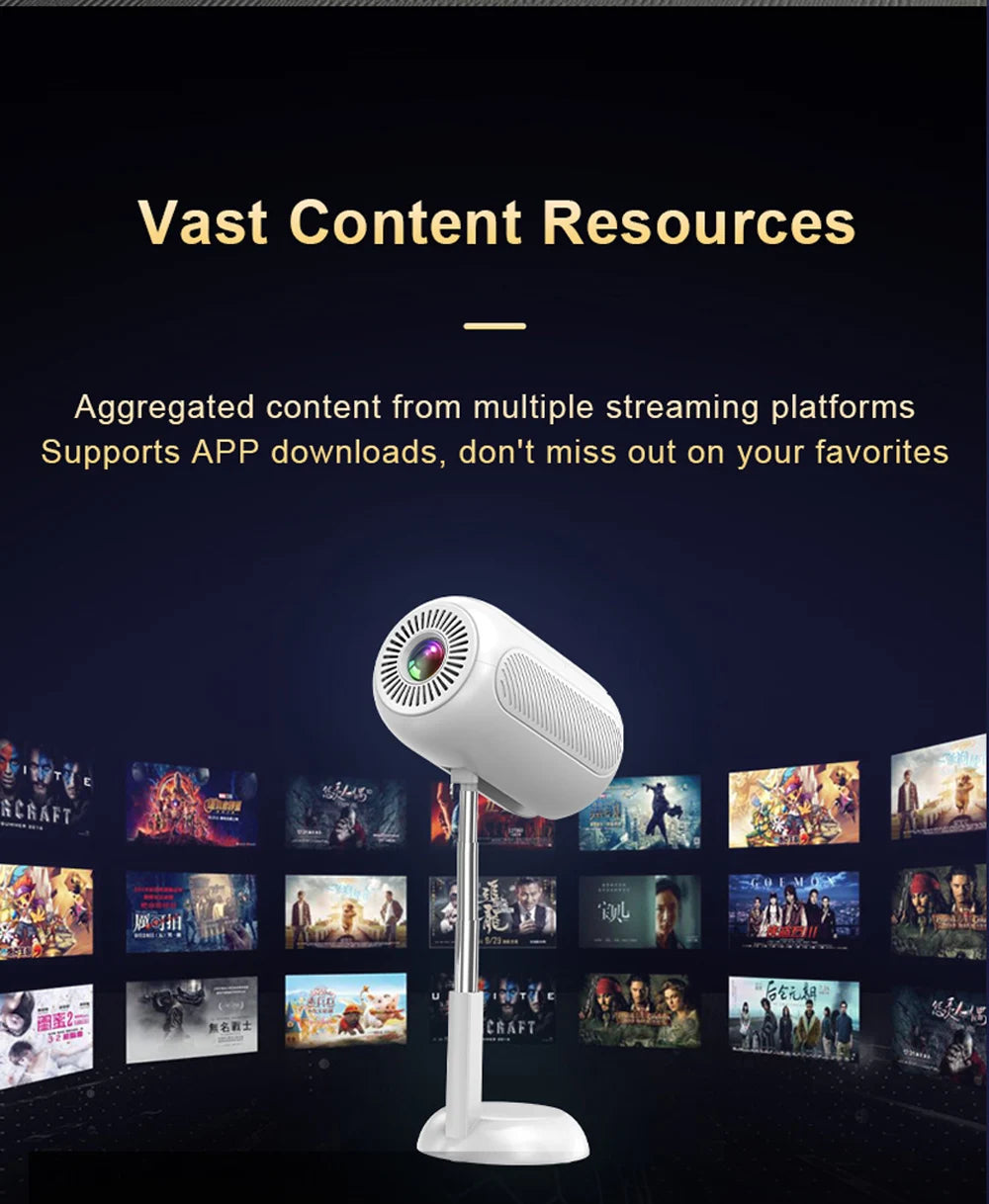 WZATCO T6 Full HD 1080P Projector 4K Android 5G WiFi Portable Home TheaterProjetor Smart Beamer Proyect Movie Freestyle Ceiling