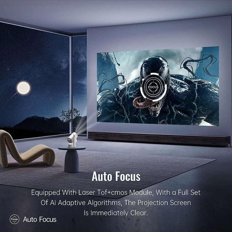 WZATCO CR3P Android 13 5G WiFi Smart Auto Focus Full HD 1080P Projector LED Video Home Theater Proyector Beamer Built-in battery