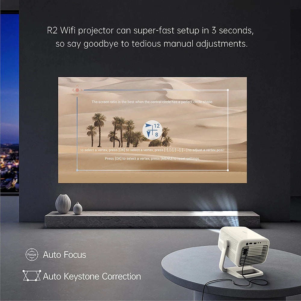 WZATCO New CR2P Auto Focus Full HD 1080P Projector LED Android 5G WiFi Smart Video game Home Theater Proyector Beamer support 4K