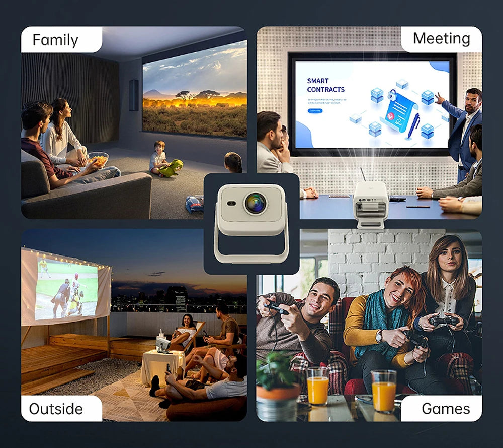 WZATCO New CR2P Auto Focus Full HD 1080P Projector LED Android 5G WiFi Smart Video game Home Theater Proyector Beamer support 4K