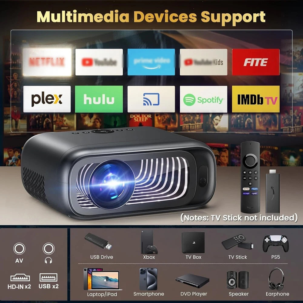 WZATCO New P4 Smart Android WiFi Full HD 1080P Projector 4K Portable Projectors 3D Video Home Theater LCD Beamer Proyector