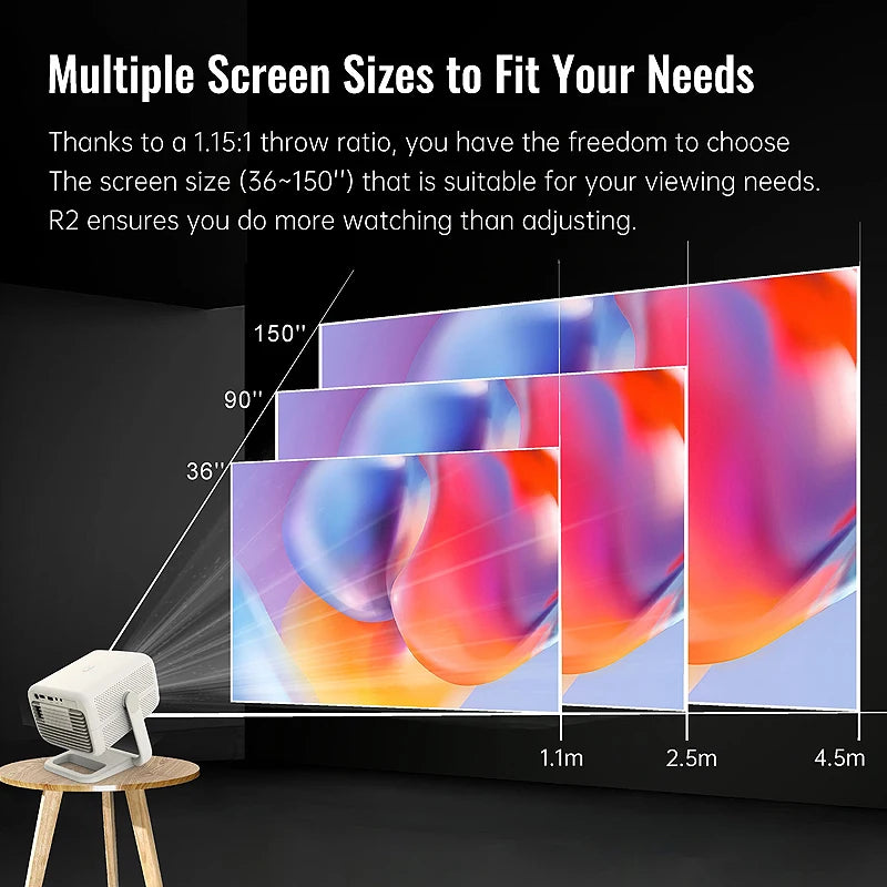 WZATCO New CR2P Auto Focus Full HD 1080P Projector LED Android 5G WiFi Smart Video game Home Theater Proyector Beamer support 4K